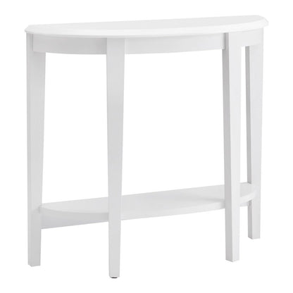 Eski Wood Console Table with Bottom Shelf in White