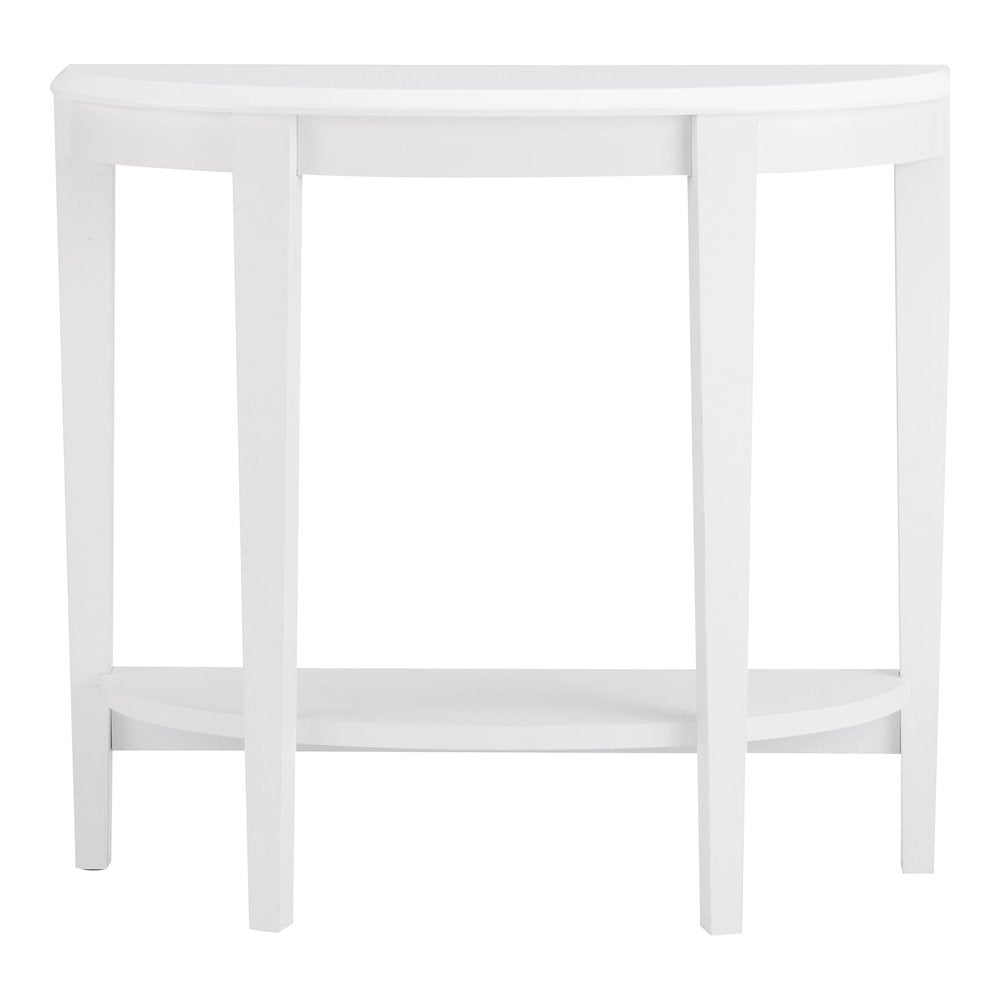 Eski Wood Console Table with Bottom Shelf in White