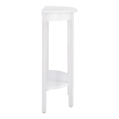 Eski Wood Console Table with Bottom Shelf in White