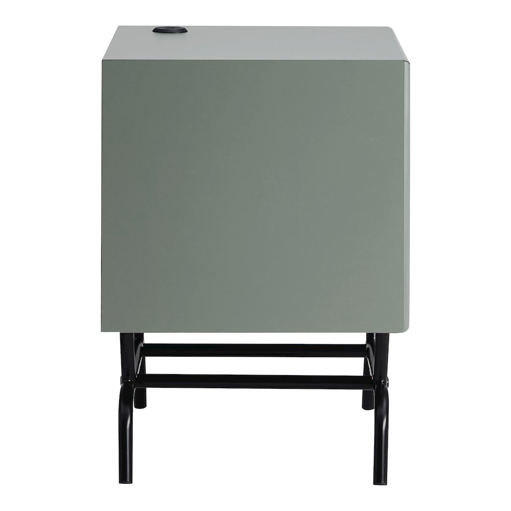 Gleb Wood Storage End Table with USB Port