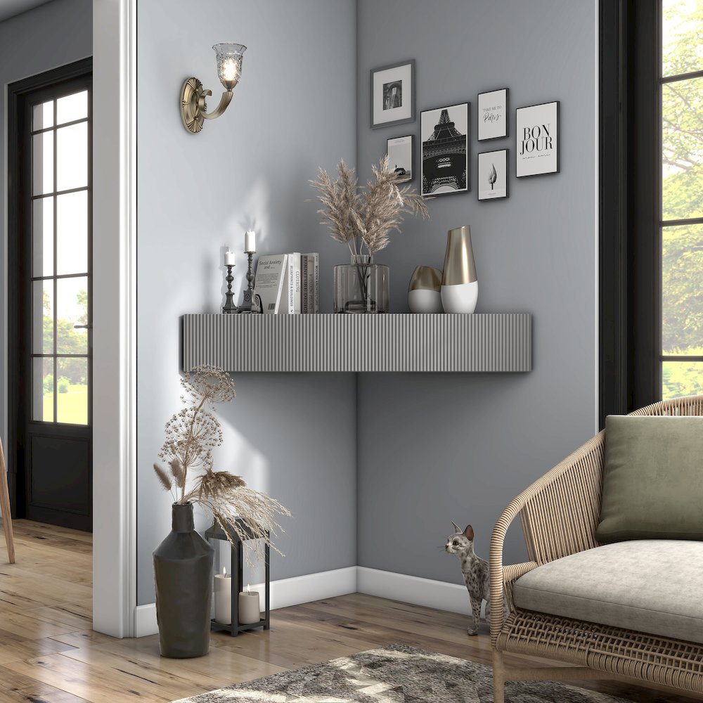 Modern Floating TV Console Table with Storage Space