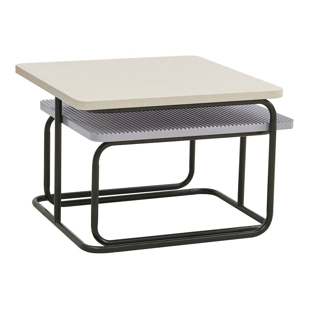 Torra Wood 2-Piece Nesting Coffee Table, Cream Weave