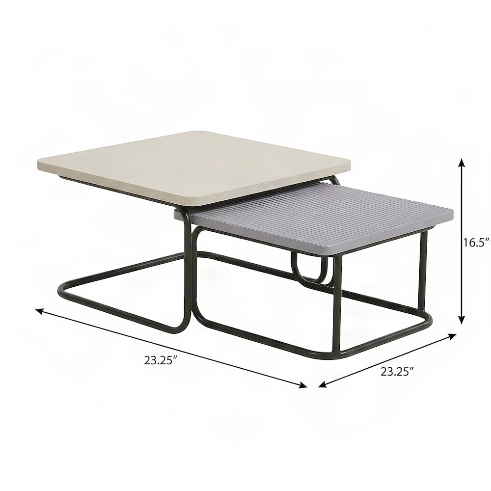 Starlight Canyon Home Nesting Coffee Table with Sled Base, White, Set of 2