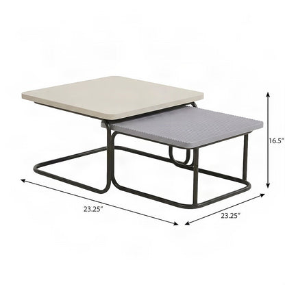 Starlight Canyon Home Nesting Coffee Table with Sled Base, White, Set of 2