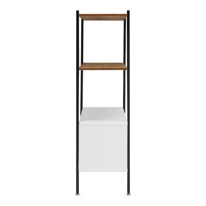 Milan White and Distressed Oak 3-Shelf Accent Bookcase