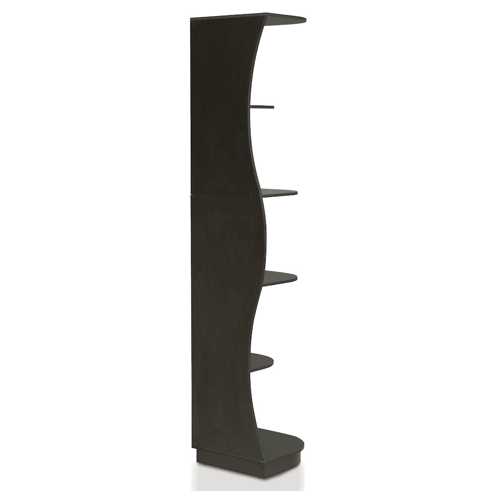Wilton Contemporary 5-Shelf Corner Bookcase with LED Light