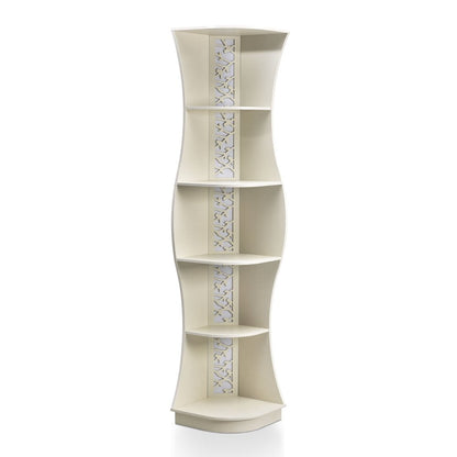 Wilton Contemporary 5-Shelf Corner Bookcase with LED Light