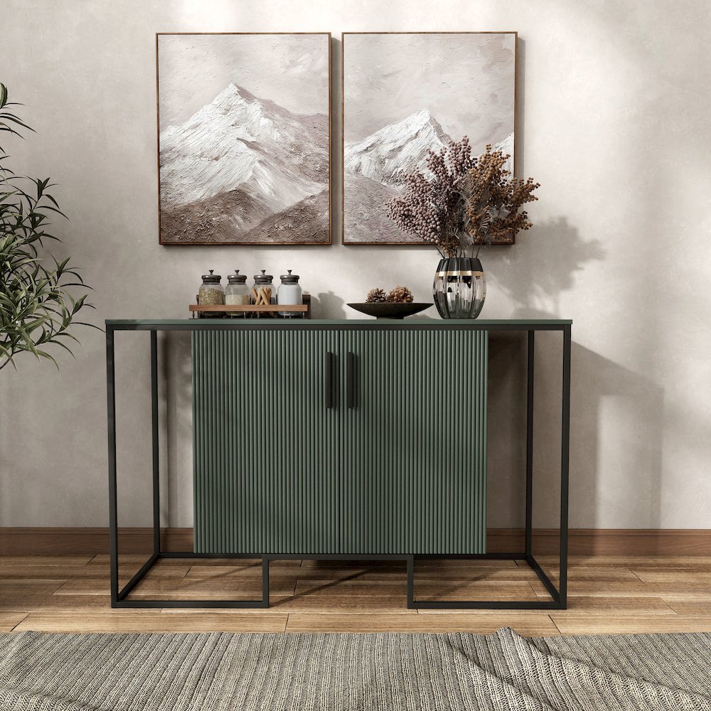 Kono Contemporary 2-Shelf Buffet in Sage Green