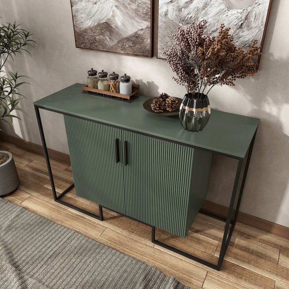 Kono Contemporary 2-Shelf Buffet in Sage Green