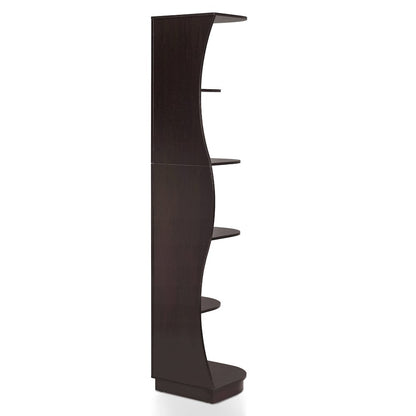 Wilton Contemporary 5-Shelf Corner Bookcase with LED Light