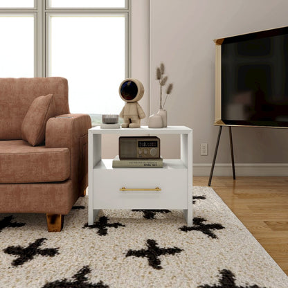 Elvora Modern Wood 1-Drawer and 1-Shelf End Table