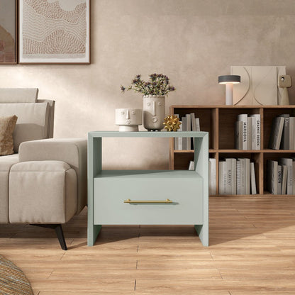 Elvora Modern Wood 1-Drawer and 1-Shelf End Table