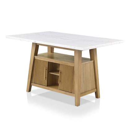 Uvian Solid Wood 5-Piece Counter Height Dining Table Set
