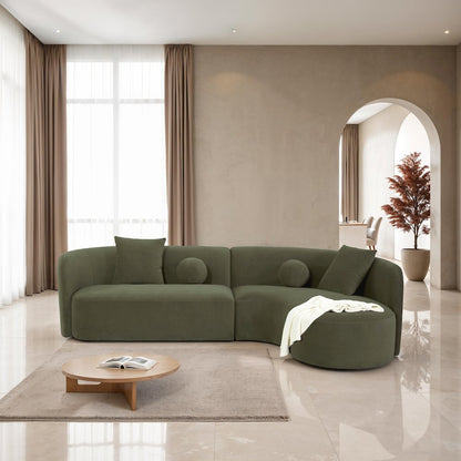 Auen High Density Foam Sinuous Spring Chenille Sectional