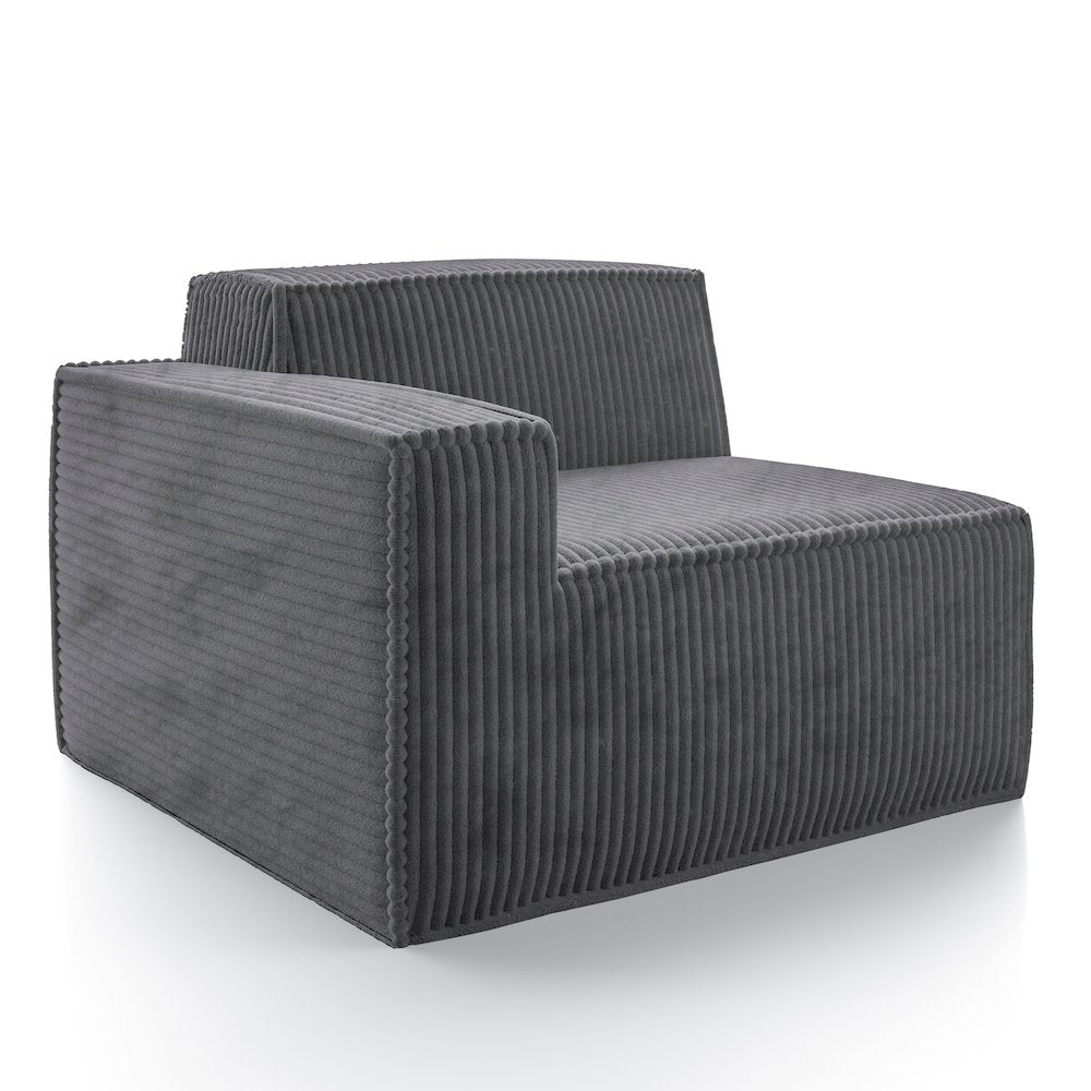 Navir Chenille Foam Left Modular Compressed Sofa Chair