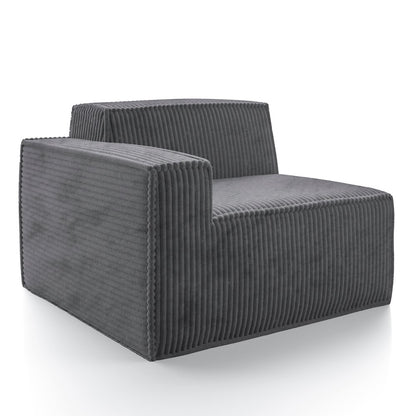 Navir Chenille Foam Left Modular Compressed Sofa Chair