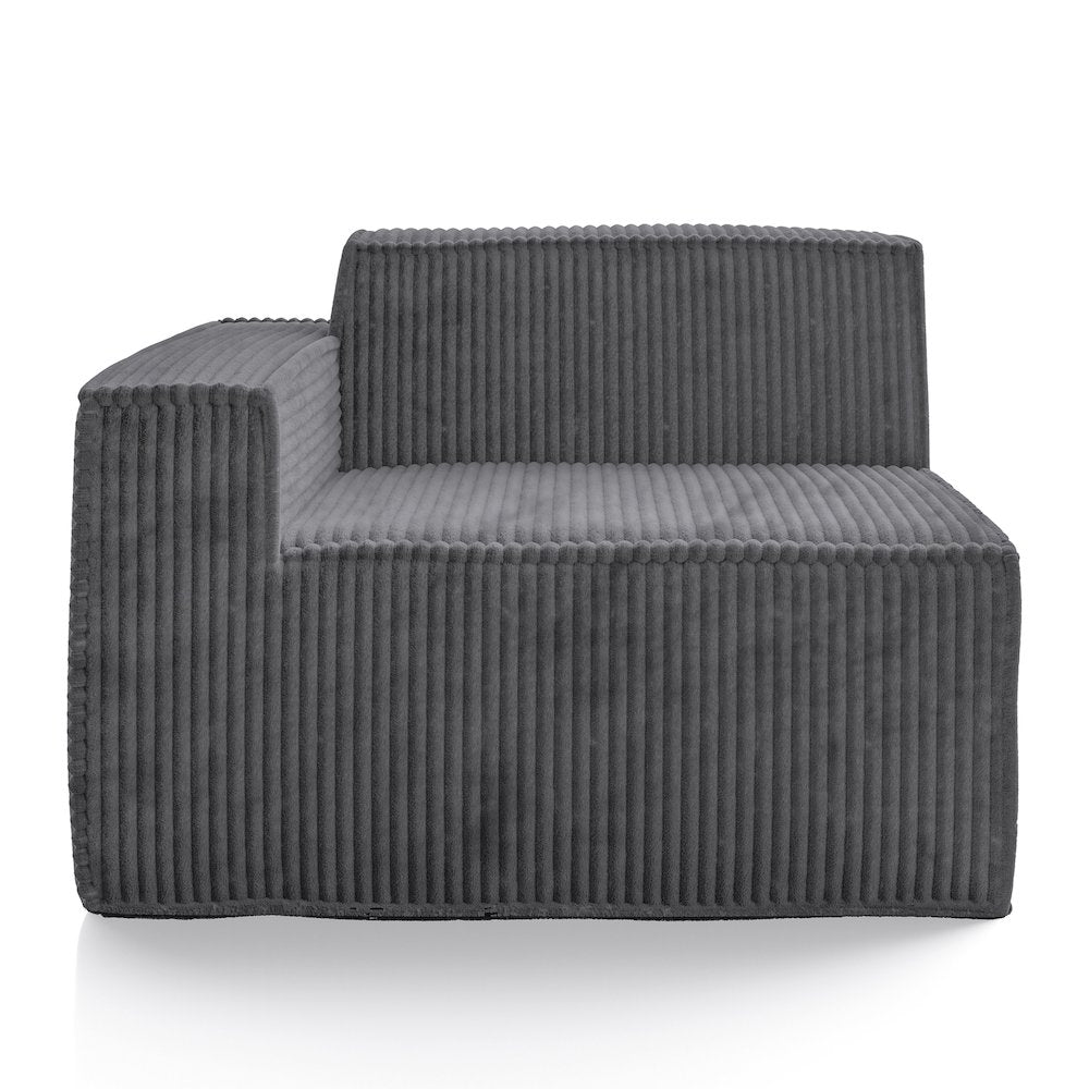 Navir Chenille Foam Left Modular Compressed Sofa Chair