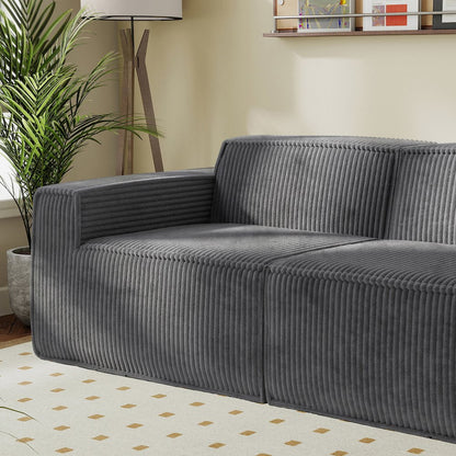 Navir Chenille Foam Left Modular Compressed Sofa Chair