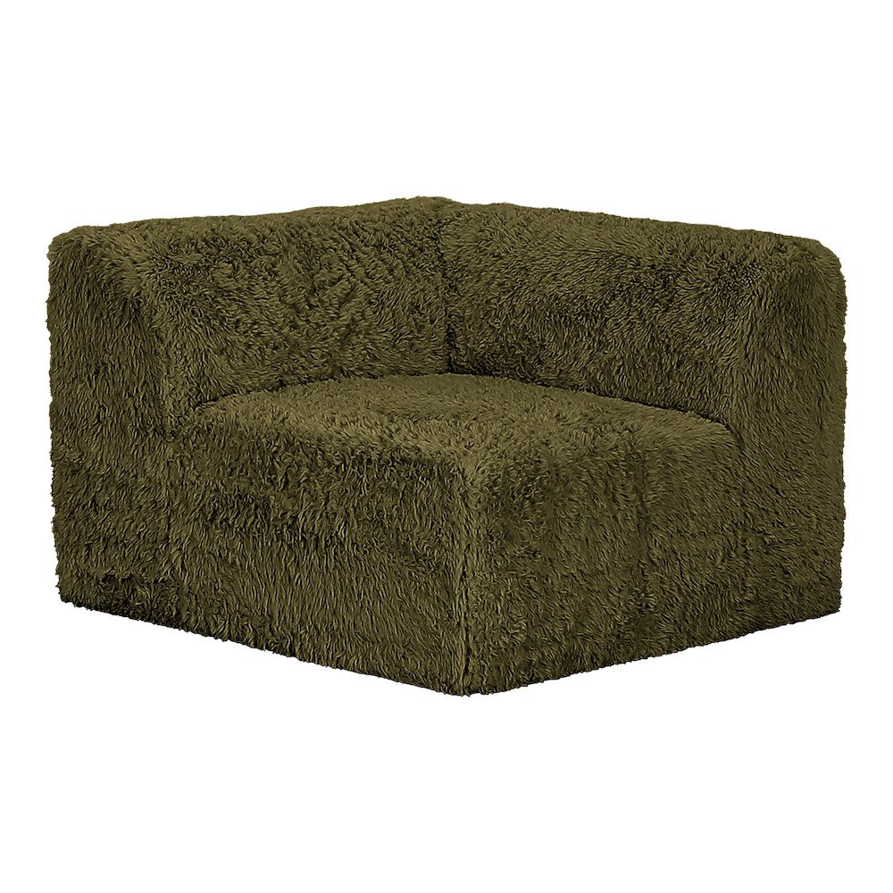 Getty 5-Piece Faux Fur Modular Sectional Sofa with Ottoman