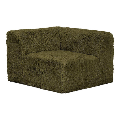 Getty 5-Piece Faux Fur Modular Sectional Sofa with Ottoman