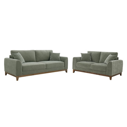 Naria 2-Piece Chenille Upholstered Sofa Set with Pillows