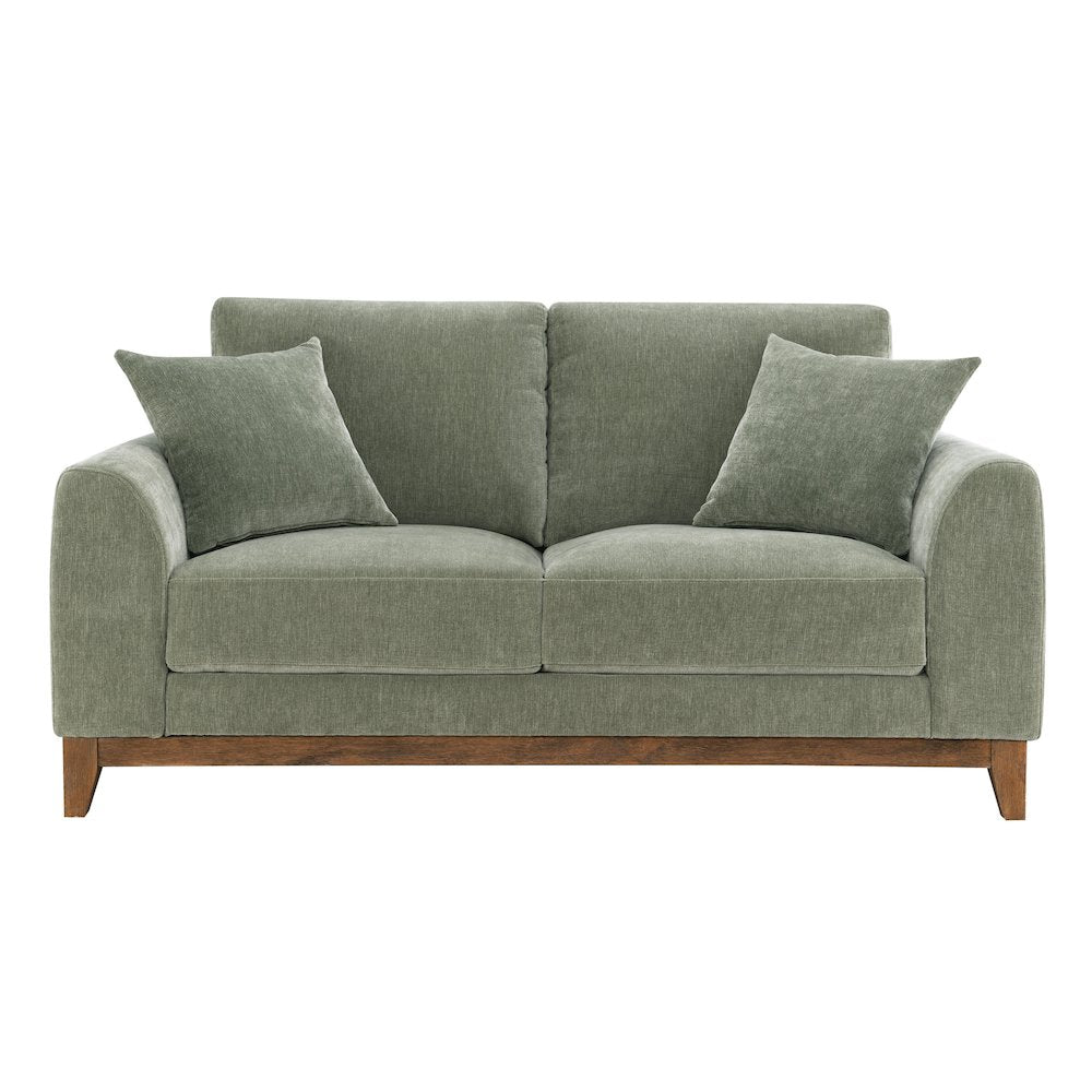Naria 2-Piece Chenille Upholstered Sofa Set with Pillows