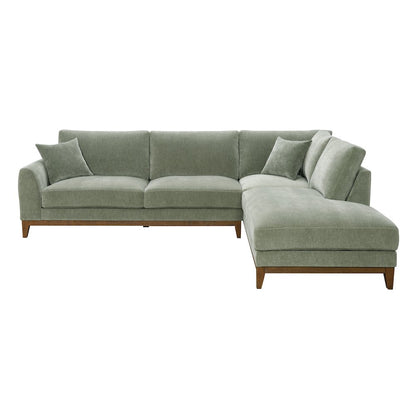 Naria Chenille Right-Chaise Sectional with Throw Pillows