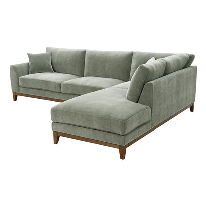 Naria Chenille Right-Chaise Sectional with Throw Pillows