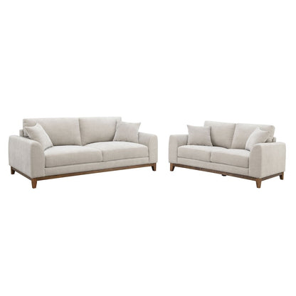 Naria 2-Piece Chenille Upholstered Sofa Set with Pillows