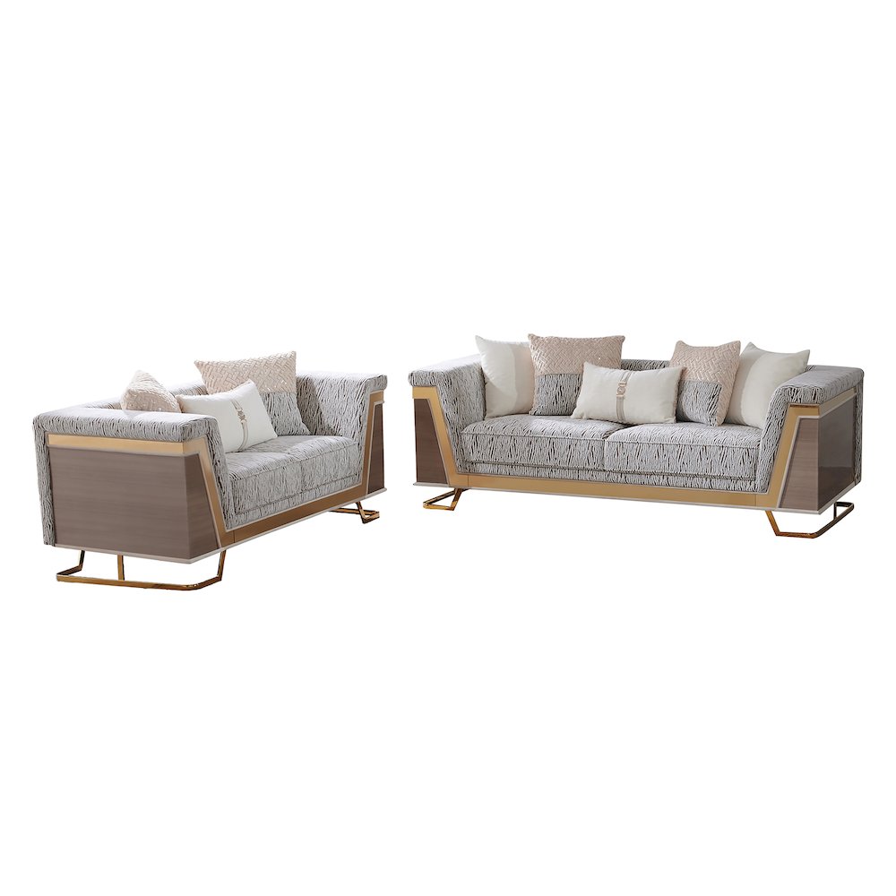 Zenoa Round Wide Track Arm 2-Piece Sofa Set with Pillows