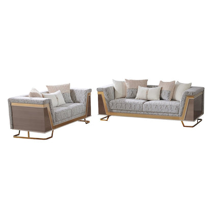 Zenoa Round Wide Track Arm 2-Piece Sofa Set with Pillows