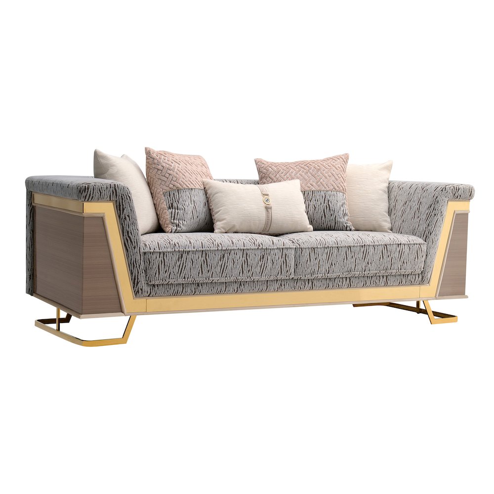 Zenoa Round Wide Track Arm 2-Piece Sofa Set with Pillows
