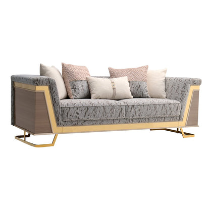 Zenoa Round Wide Track Arm 2-Piece Sofa Set with Pillows