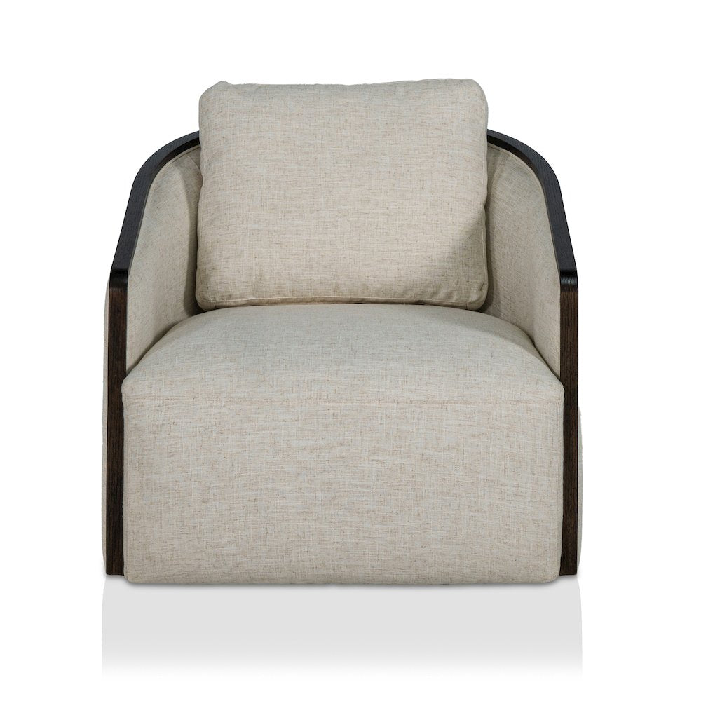 Pavik Upholstered Swivel Bucket Accent Chair