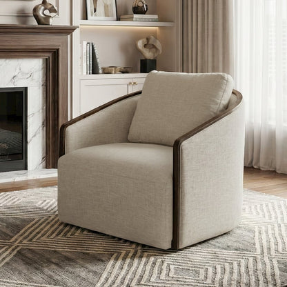 Pavik Upholstered Swivel Bucket Accent Chair
