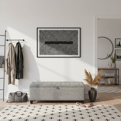 Gray Ottoman with Storage – Upholstered Storage Bench for Bedroom, Entry