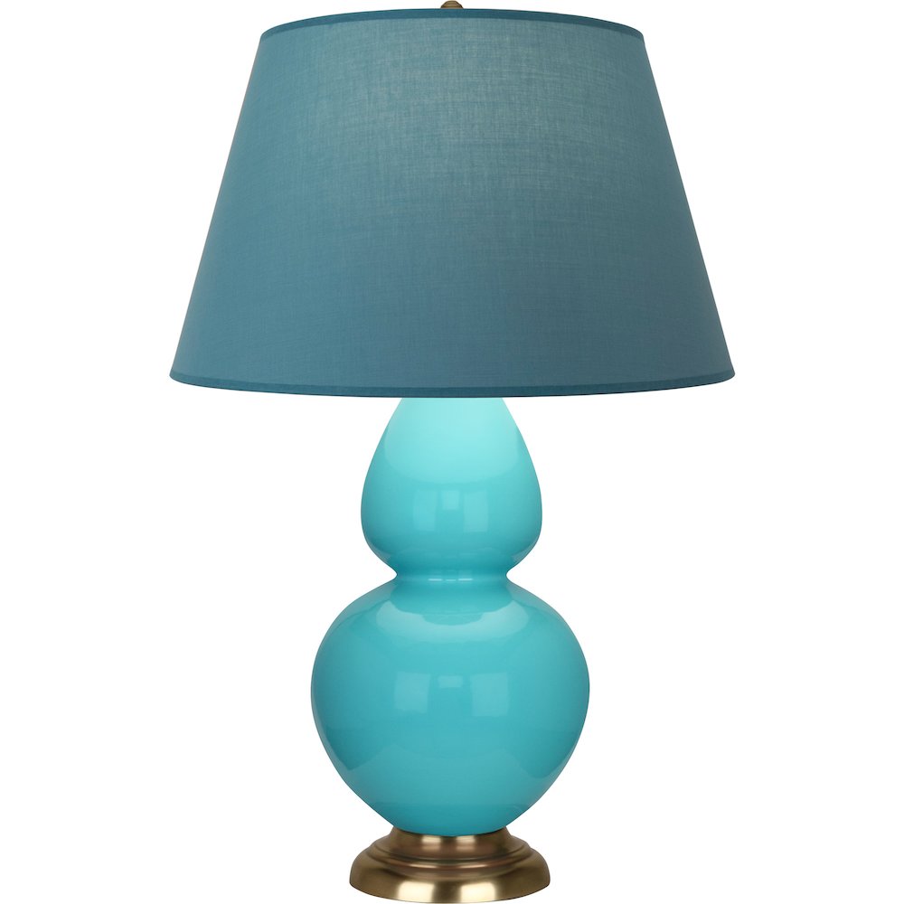 Egg Blue Double Gourd Table Lamp in Egg Blue Glazed Ceramic Color