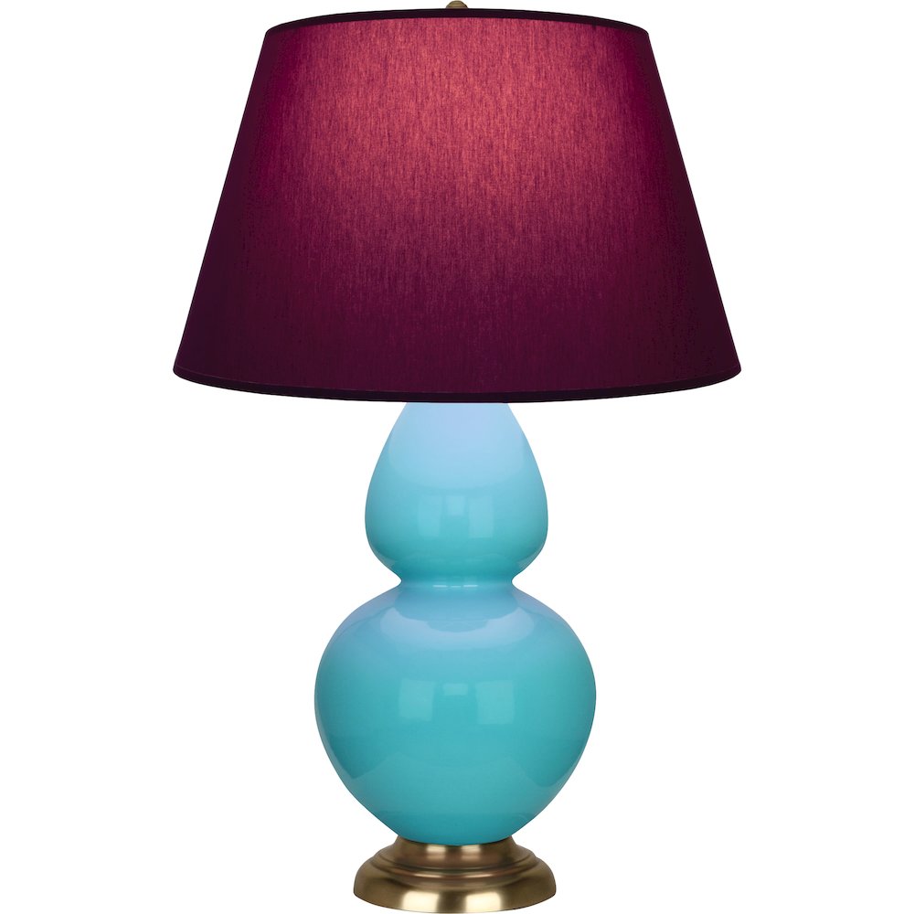 Egg Blue Double Gourd Table Lamp in Egg Blue Glazed Ceramic Color