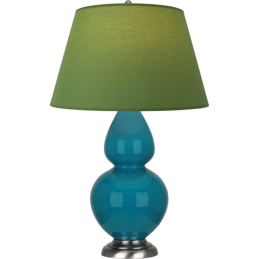 Peacock Double Gourd Table Lamp in Peacock Glazed Ceramic Color