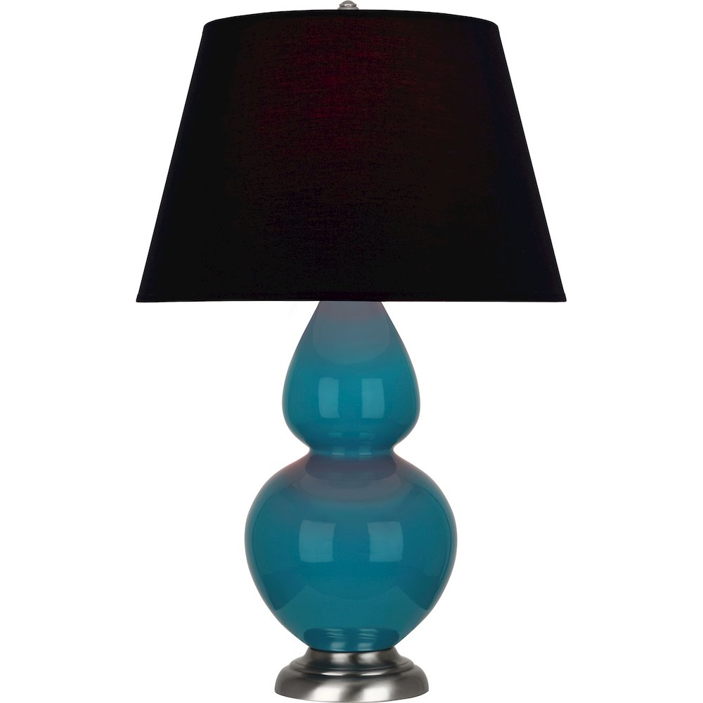 Peacock Double Gourd Table Lamp in Peacock Glazed Ceramic Color