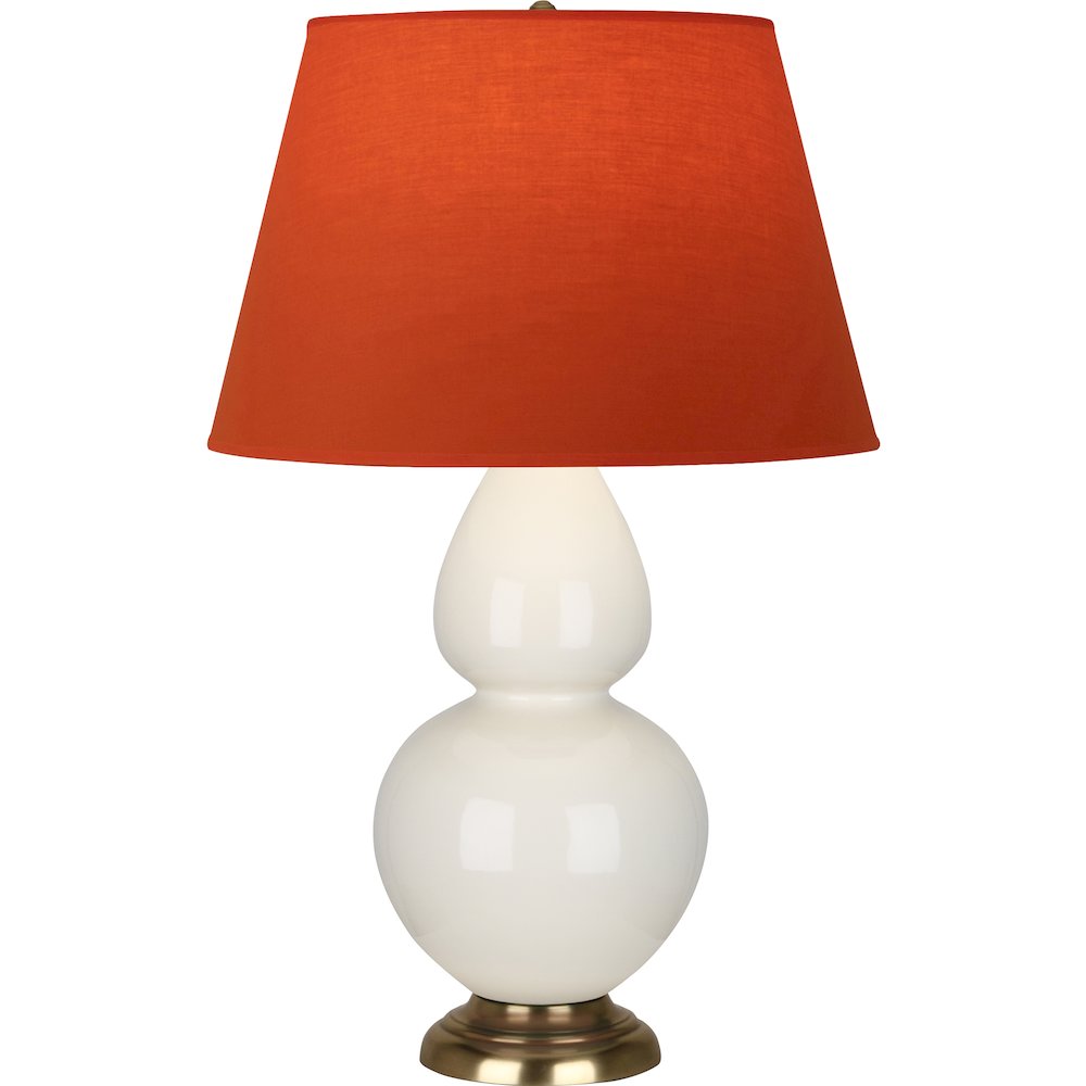 Bone Double Gourd Table Lamp in Bone Glazed Ceramic Color