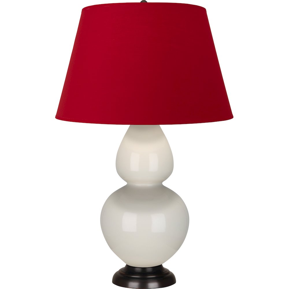 Bone Double Gourd Table Lamp in Bone Glazed Ceramic Color