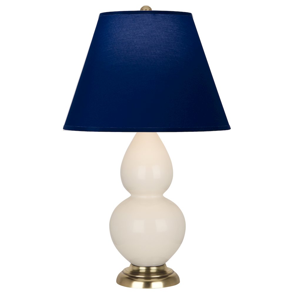 Bone Small Double Gourd Accent Lamp in Bone Glazed Ceramic Color