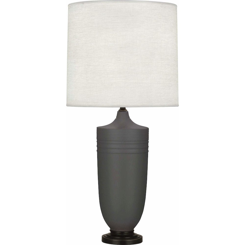 Matte Ash Michael Berman Hadrian Table Lamp in Matte Ash Glazed Ceramic Color