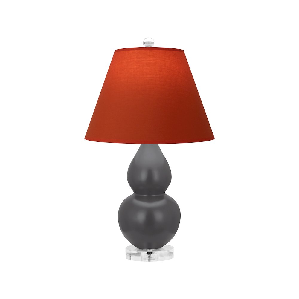 Matte Ash Small Double Gourd Accent Lamp in Matte Ash Glazed Ceramic Color
