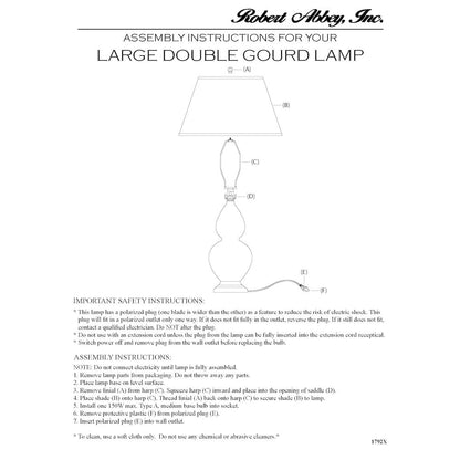 Matte Ash Double Gourd Table Lamp in Matte Ash Glazed Ceramic Color