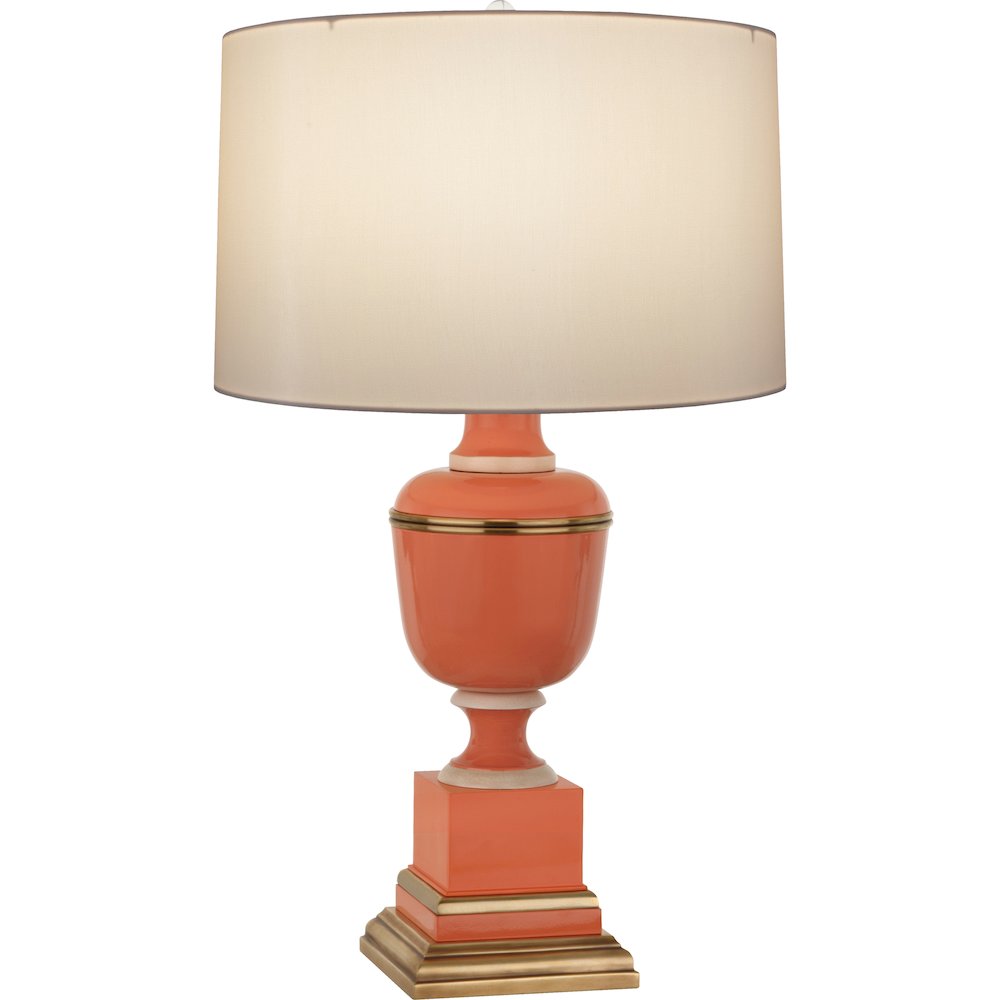 Annika Table Lamp in Tangerine Lacquered Paint Color