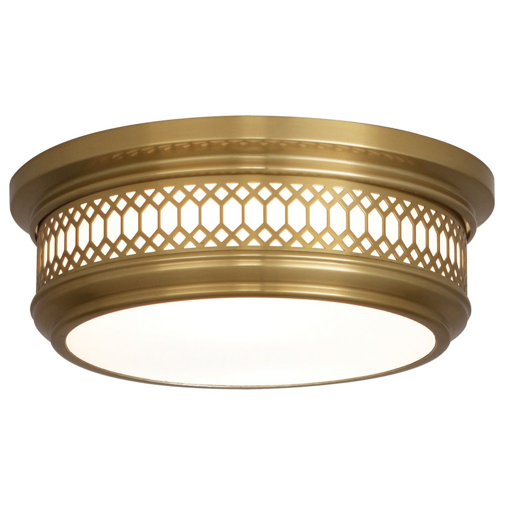 Williamsburg Tucker Flushmount in Antique Brass Color
