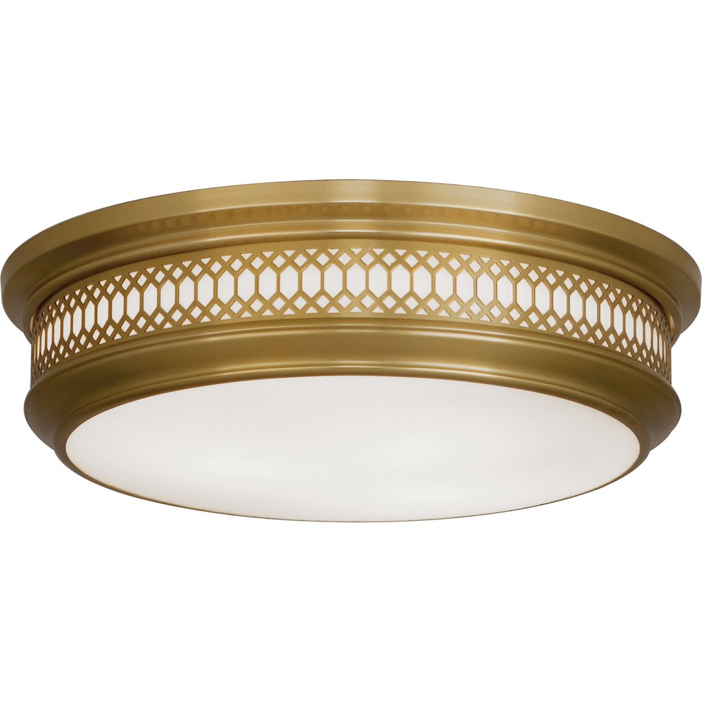 Williamsburg Tucker Flushmount in Antique Brass Color