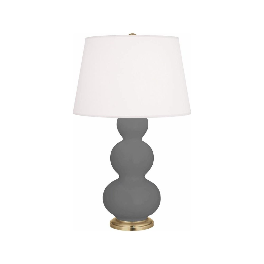 Matte Ash Triple Gourd Table Lamp in Matte Ash Glazed Ceramic Color